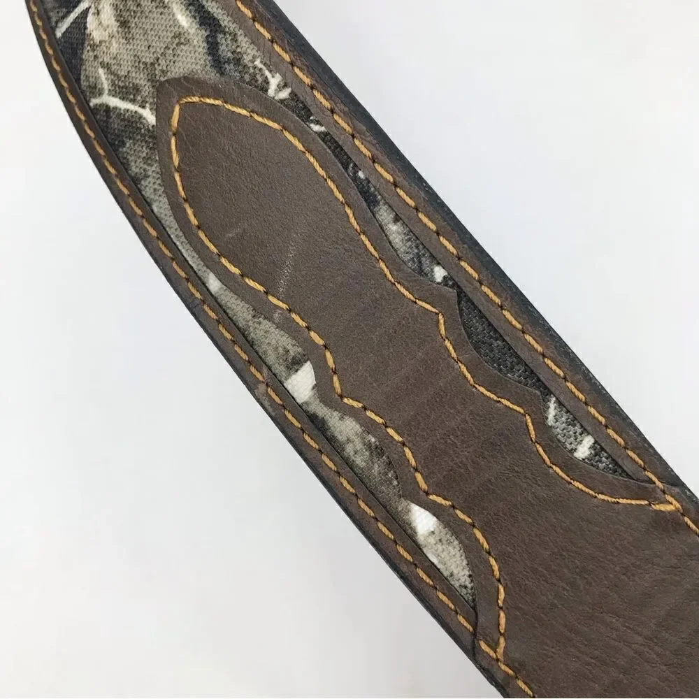 Realtree Brown Leather Camo Print Sportsman Belt NEW